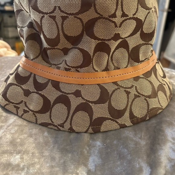Coach Brown and Orange Monogram Bucket Hat - Picture 1 of 5